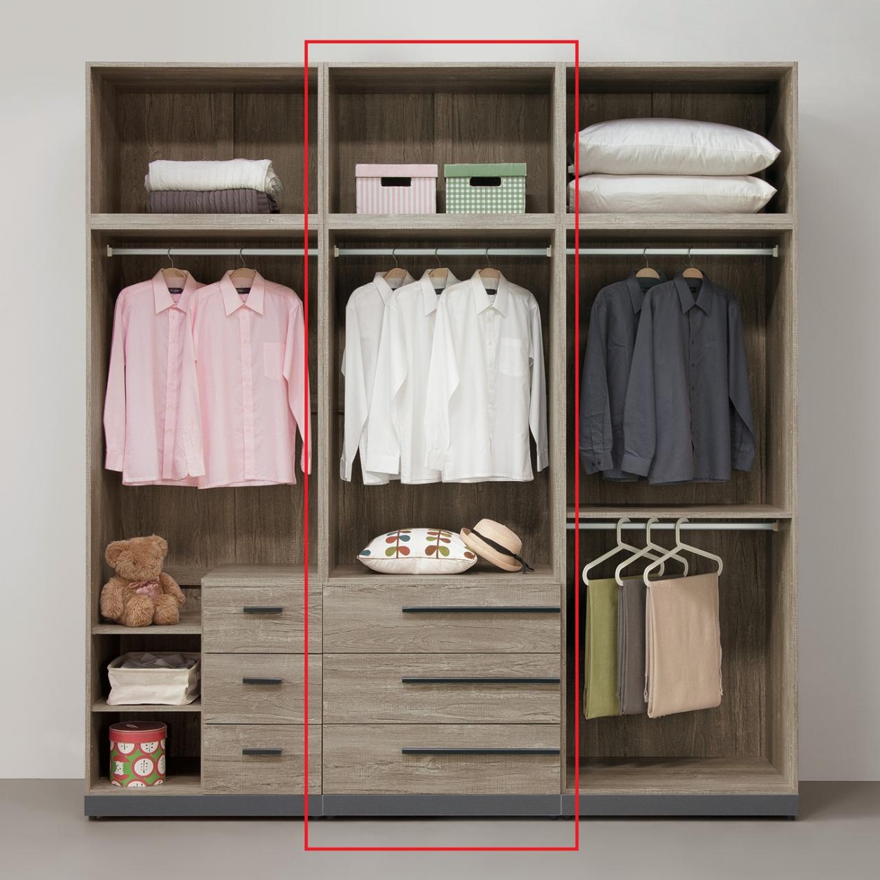 布拉格2.7尺三大抽高衣櫥